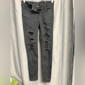 High waisted ripped skinny jeans